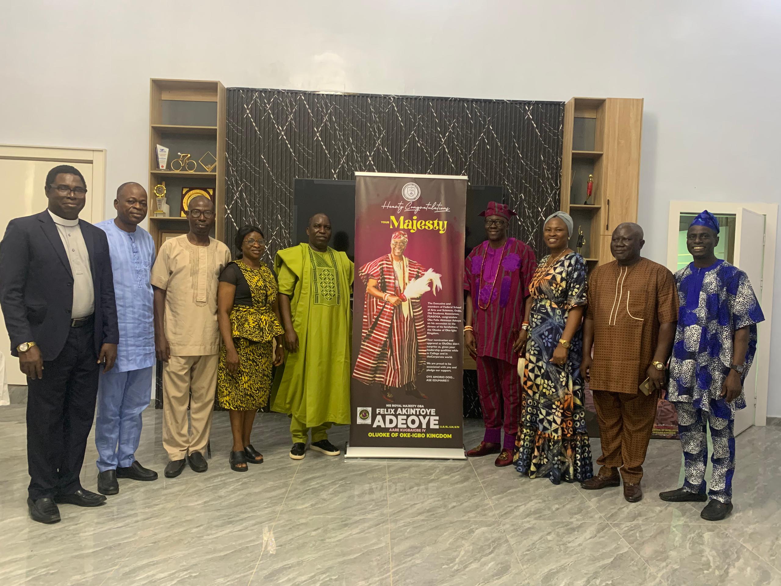 FSASOSA Celebrates Oba Adeoye Ascension To Oke-Igbo Royal Stool